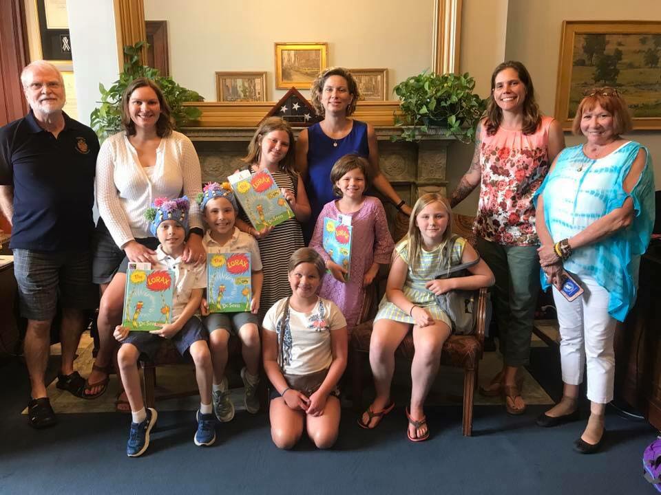 Delivering copies of The Lorax to Congress